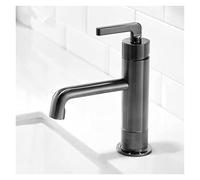 JZWCHQ Robinets de bassin noir mélangeur de bassin de bain robinet navire de salle de bain lavabo à eau mélangeur à eau appuyer sur le mélangeur d'eau chaude et à eau froide en or rose (or rose)