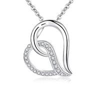 JZWCHQ Rose Couleur Double Heart Zircon Chokers Pendants Colliers pour femmes bijoux Girl Girl