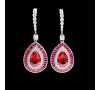 JZWCHQ Ruby Diamond Pendant 100% réel 925 Collier de pendentifs de mariage en argent pour femmes bijoux nuptiale