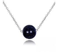 JZWCHQ S collier pendentif naturel bleu sable rond pendentif collier fête saint valentin cadeaux