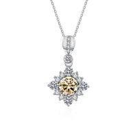 JZWCHQ S925 Bijoux en argent sterling 1 ct VVS Collier de diamant Moisanite pour le pendentif carré des femmes