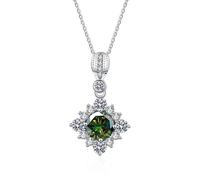 JZWCHQ S925 Bijoux en argent sterling 1 ct VVS Collier de diamant Moisanite pour le pendentif carré des femmes