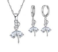 JZWCHQ S925 Bijoux Ensembles de cadeaux Collier Collier Boucles d'oreilles Boucles de boucle pour femmes