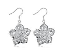 JZWCHQ S925 Boucles d'oreilles à Fleurs à Fleurs couvertes en Filigrane Sterling, Boucles d'oreilles hypoallergéniques, Boucles d'oreilles en Peluche en Peluche pour Femmes, Cadeau de