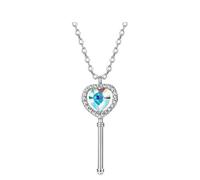 JZWCHQ S925 Silver Heart Crystal Rimestone Key Colliers à longue chaîne pour femmes cadeaux bijoux