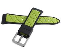 JZWCHQ Sangle de bande de montre en caoutchouc Green Green et noir de Locman avec boucle argentée