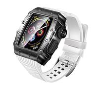 JZWCHQ Sangle de modification pour mod kit 45 44 mm 40mm 41 mm Cadre de pare-chocs Luxury Bandle de caoutchouc Iwatch Series 7 SE 6 5 4 3 Set