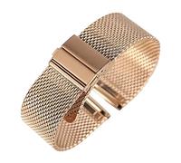 JZWCHQ Sangle de montre 18 mm / 20 mm / 22 mm Rose Gold Watch Band Crochet Bouchette en acier inoxydable Bandon en mailles