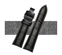 JZWCHQ Sangle de montre 23 mm 24 mm 26 mm 28 mm Big Widge Brown Brown Mens Alligator Leather Watch Band Bracelets (Black Silver A, 24 mm)