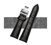 JZWCHQ Sangle de montre 23 mm 24 mm 26 mm 28 mm Big Widge Brown Brown Mens Alligator Leather Watch Band Bracelets (Black Silver A, 24 mm)