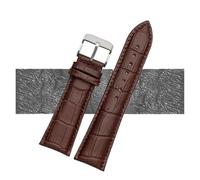 JZWCHQ Sangle de montre 23 mm 24 mm 26 mm 28 mm Big Widge Brown Brown Mens Alligator Leather Watch Band Bracelets (Black Silver A, 24 mm)