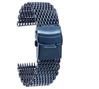 JZWCHQ Sangle de montre, sangle en maille en acier inoxydable 18/20 / 22/24 mm Bouches de montre de montre rose en or/sangle de montre bleue Bracelet