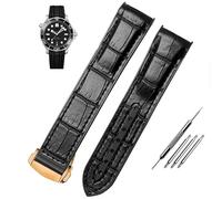 JZWCHQ Sangle étanche à l'extrémité courbée Solide de montre en silicone en cuir authentique pour Omega Seamaster 007 Bracelet au poignet avec boucle pliante