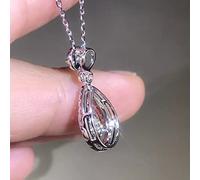 JZWCHQ Silver S925 Water Drop Zirconia Diamond Collier Pendeur pour femmes Bijoux de pierre de joie de mariage Pendan & Collier