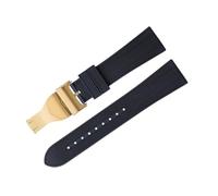 JZWCHQ Soft FluororBber Watch Band pour Tudor Strap M79360.M79363 Boucle de pliage en acier inoxydable Black Black 1958 GMT 41 mm PELAGOS 22 mm Extrémité plate