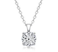 JZWCHQ Sparkling Real 1 Carat D Color Moissanite Pendant Colliers pour femmes 100% 925 Silver Wedding Jewelry Accessoires