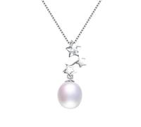 JZWCHQ Star Zircon Pendant Fine Bijoux pour les femmes 100% authentique collier de perle ovale d'eau douce et authentique fabriquée en Chine