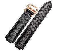 JZWCHQ STRAPE AMERICAN CROCODILE DE COURTURE DE CROCIDE APPROPRES POUR LE BLOONE CONVEX STRAP DE CUIR 18MM HOMMES ET FEMMES NOIR