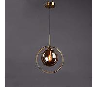 JZWCHQ Strong Single Head Glass Light Luxury Pendant Light Iron Art Chaner Modern Nordic Bedroom Bedside Suspendu pour Restauration Porche d'étude de Chambre d'hôtel E14 Perfect Decore
