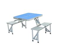 JZWCHQ Table Pliante de Camping extérieur et air Un Tableau Quatre airs Alliage en Aluminium connecté Simple Table de Pique-Nique Pliante Portable, Bleu