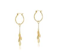 JZWCHQ Tempérament Long Paragraphe DIY Boucles d'oreilles assorties gratuites à la main 925 Silver Plating 9k Gold Hammer frappant les boucles d'oreilles feuilles