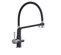 JZWCHQ Tirez vers le bas du robinet de la cuisine, bronzé Gold 360 pivotant des robinets d'eau pure filtre pour cuisine, mélangeur à eau de purification, chrome (or brossé)