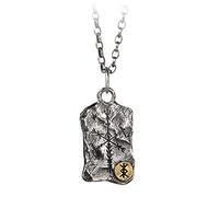 JZWCHQ Two Tone 925 Silver Silver Bind Rune Rune Collier Pendu martelé avec Viking Compass Vegvisir pour hommes Femmes de 60 cm Chaîne