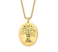JZWCHQ Unisexe en acier inoxydable arbre de vie Collier pendentif de prière