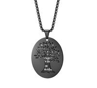 JZWCHQ Unisexe en acier inoxydable arbre de vie Collier pendentif de prière