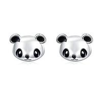 JZWCHQ Véritable 100% 925 Boucles d'oreilles à pote de panda mignonnes 100% 925 Sterling Silver Panda pour femmes