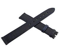 JZWCHQ Véritable sangle de bande de montre en cuir bleu de 17 mm x 14 mm