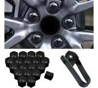 JZWJNFYY 20 Pièces Cache Ecrou,pour Peugeot 2008 2020 - 2024 Capuchons Ecrou Bouchons Protecteurs D'éCrou Couvre Ecrou Protection Couvre avec Outil Demontage,Black-17mm