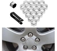 JZWJNFYY 20 Pièces Cache Ecrou,pour Peugeot 308 CC 2009-2019 Capuchons Ecrou Bouchons Protecteurs D'éCrou Couvre Ecrou Protection Couvre avec Outil Demontage,Silver-17mm