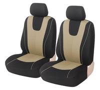 JZWJNFYY Housse de Siege Voiture pour Renault Scenic 3 Megane Sport Megane 2 Housse de Protection-Douces,Confortables, Respirantes Ensemble de Housses Siège Avant et Arrière,2 Front Seats Beige