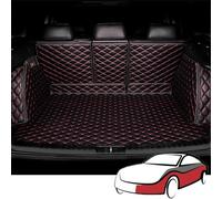 JZWJNFYY Mode Tapis de Coffre Voiture pour Dacia Sandero 3/Sandero Stepway 3 III 2021 2022 2023 2024-Couverture De Coffre en Cuir Coussin De Protection Coffre Tout Inclus,Black+Red