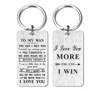 Jzxwan Porte-clés Drive Safe pour lui, mari, petit ami, « I Love You » d'anniversaire, de Saint-Valentin, cadeau souvenir pour mon homme, To My Man, 2*1.1 inch, Moderne