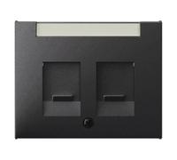 Hager K1 - Plaque centrale avec volet roulant porte panneau 2 modules sens anthracite