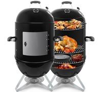 K-22018S Barbecue au charbon de bois Sunjas Baril avec couvercle,Barbecue sphérique BBQ avec thermomètre,Barbecue fumé multifonctionnel pour fumer BBQ Campinggrll