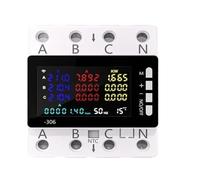 K-306 Compteur d'énergie Puissance DIN AC 85-290V | Rail 3 phases 4 fils tension voltmètre ampères Watt Kwh avec écran couleur(K-306)