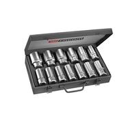 Facom Coffret douilles 3/4'' longues 6 pans métriques, 12 pièces - K.405E