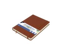 Kangaro Carnet de croquis A5 Cognac PU Couverture rigide 80 feuilles 140 g Papier crème avec élastique et ruban