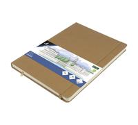Kangaro Carnet de croquis A4 Taupe – Couverture PU rigide, 80 feuilles 140 g, élastique et ruban