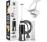 K-Brands Mousseur à lait électrique filaire - Mini fouet électrique portatif - Machine à mousse pour café, latte, cappuccino, chocolat chaud - Puissant mélangeur de boissons