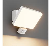 K-Bright 24W Luminaire exterieur avec detecteur de mouvement, Lumière extérieure angle d'éclairage réglable, 3000K lumière chaude Applique, IP65 Applique Murale(Blanc)