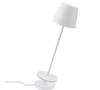 K-Bright lampe de table LED Dimmable Intérieur et extérieur Rechargeable Couleur de lumière chaude Pour l'intérieur et l'extérieur Lampe de table design avec station de chargement USB Blanc