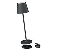 K-Bright lampe table rechargeable 240LM | Dimmable lampe de table rechargeable led | Couleur de lumière chaude | IP54 pour l'intérieur et l'extérieur | avec station de chargement USB (Anthracite)