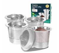 K Cup Lot de 4 dosettes de café réutilisables pour K : K Cup en acier inoxydable rechargeable - Filtre à café réutilisable pour cafetière K e u r i g 1.0, permanent, respectueux de l'environnement