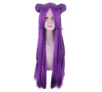 K/DA Kaisa longue perruque tresse violette avec chignon Cosplay Costume KDA Kai'Sa femmes résistant à la chaleur cheveux synthétiques fête jeu de rôle perruques PL-087