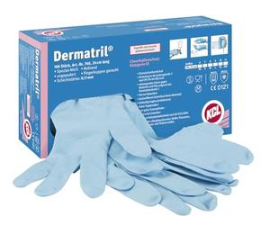 K ermatril® 740 Gants de Protection Chimique en Nitrile, Jetables, Imperméables, Sans Poudre, Bleu, Taille 9L, 074009081C (Boîte de 100 Pièces)
