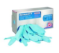 K ermatril Gants jetables p743 Tenon 10 Lot de 50, Bleu